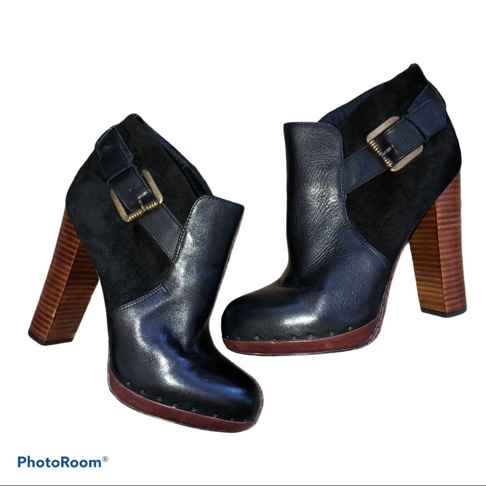 Sam Edelman Lulu Leather And Suede Ankle Booties